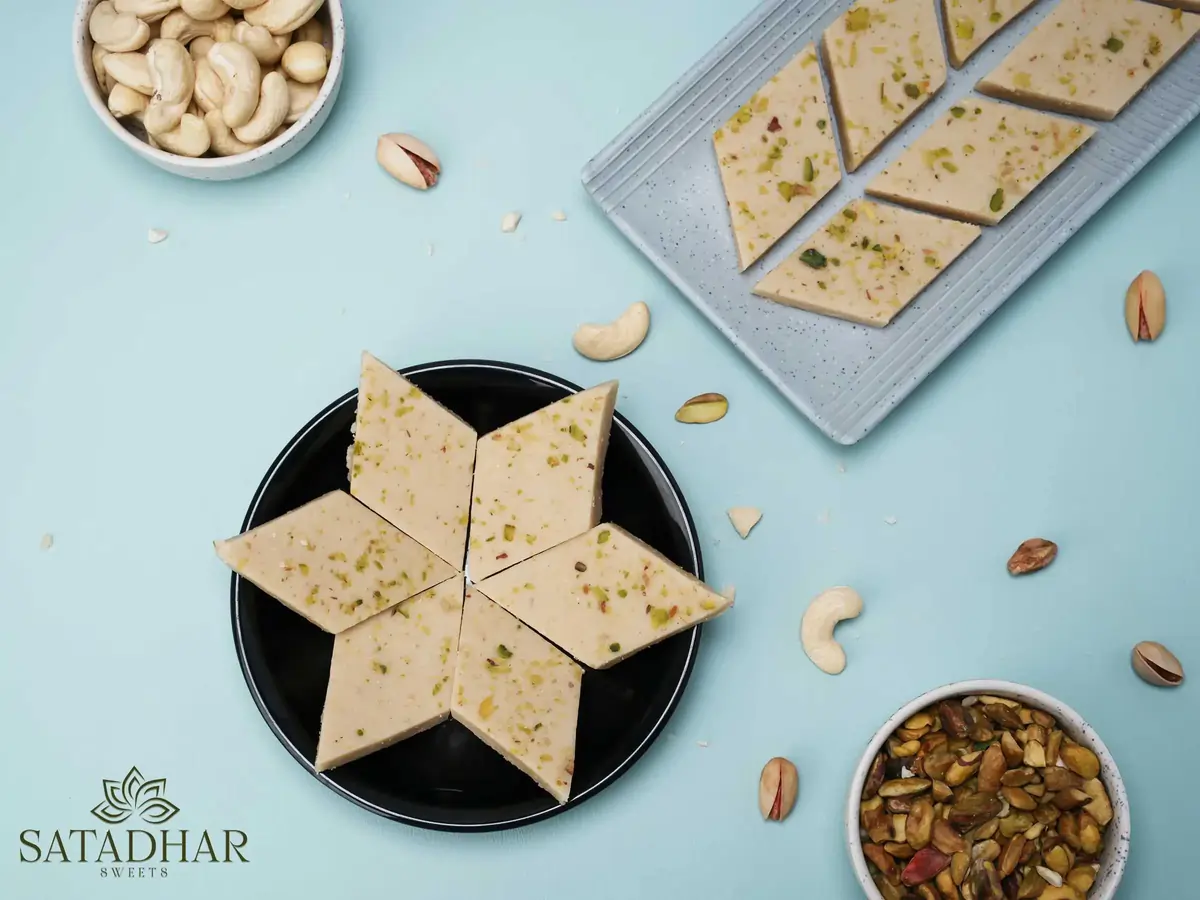 KAJU KATLI BARFI WITHOUT MAWA - SATADHAR SWEETS - Image 3