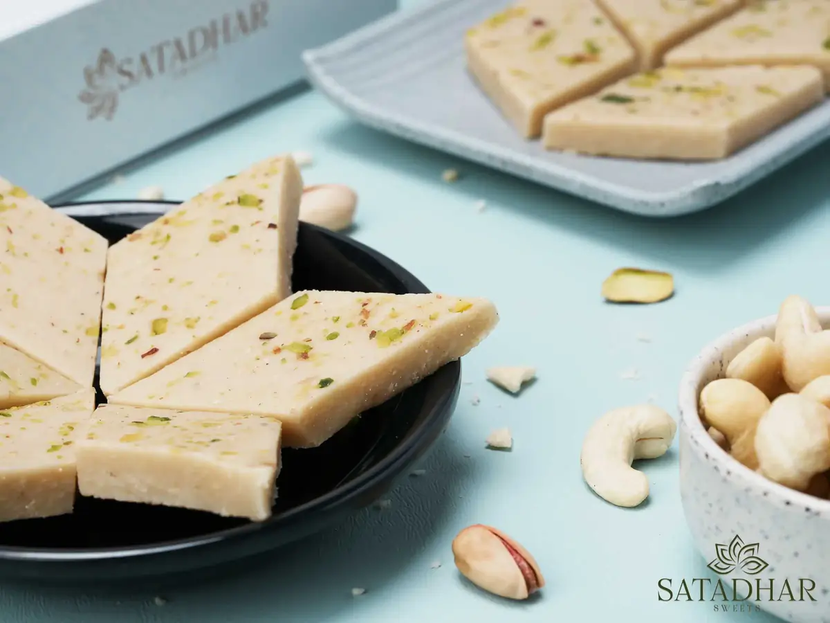 KAJU KATLI BARFI WITHOUT MAWA - SATADHAR SWEETS - Image 4