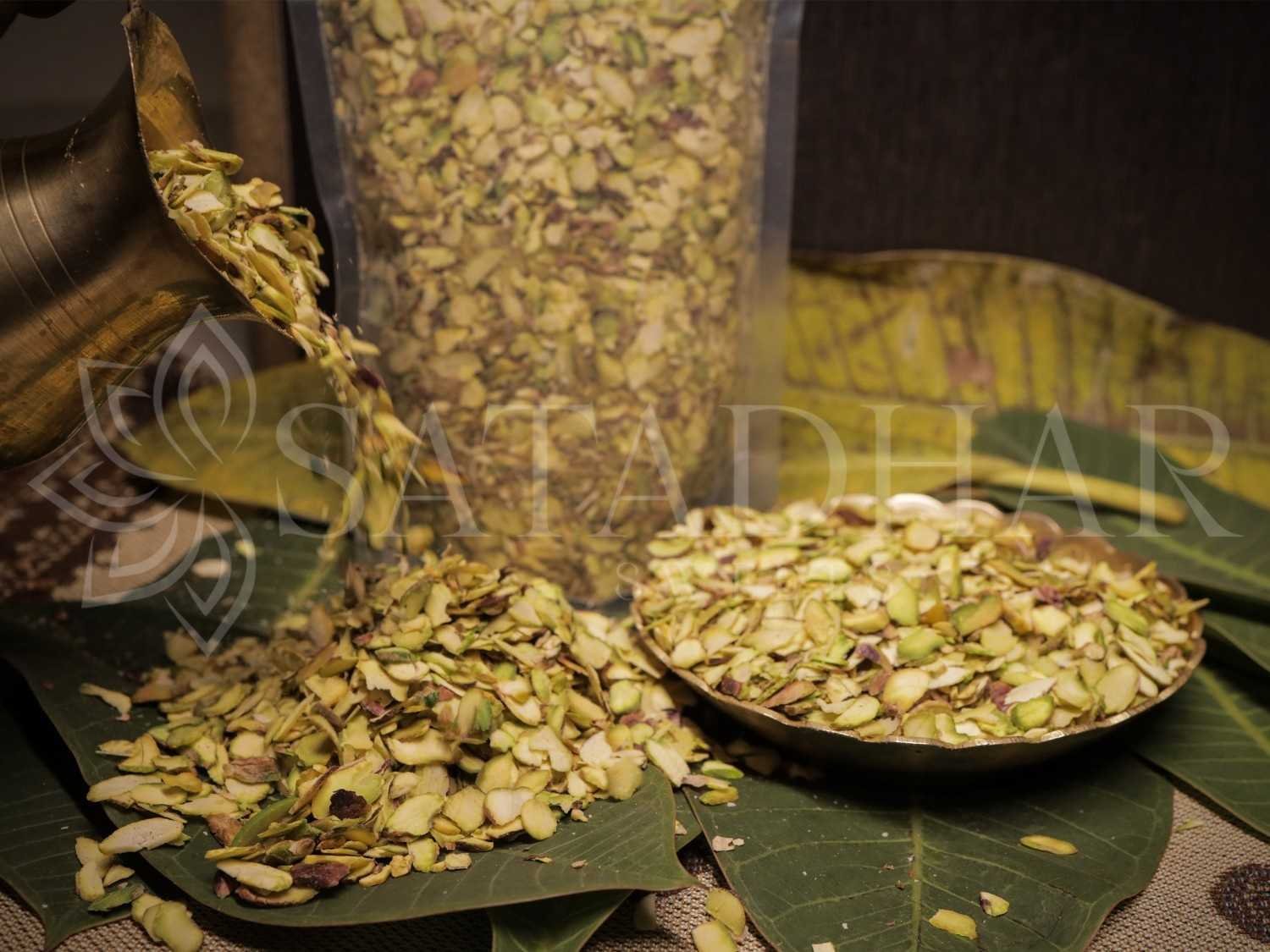 Delicate Pistachio Slices | Premium Quality Pista Slice | Pistachios Flakes - Satadhar Sweets